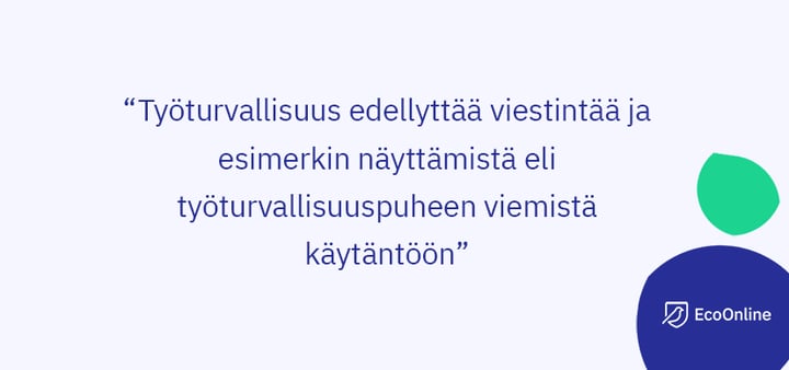 esimerkin näyttäminen turvallisuusjohtamisessa