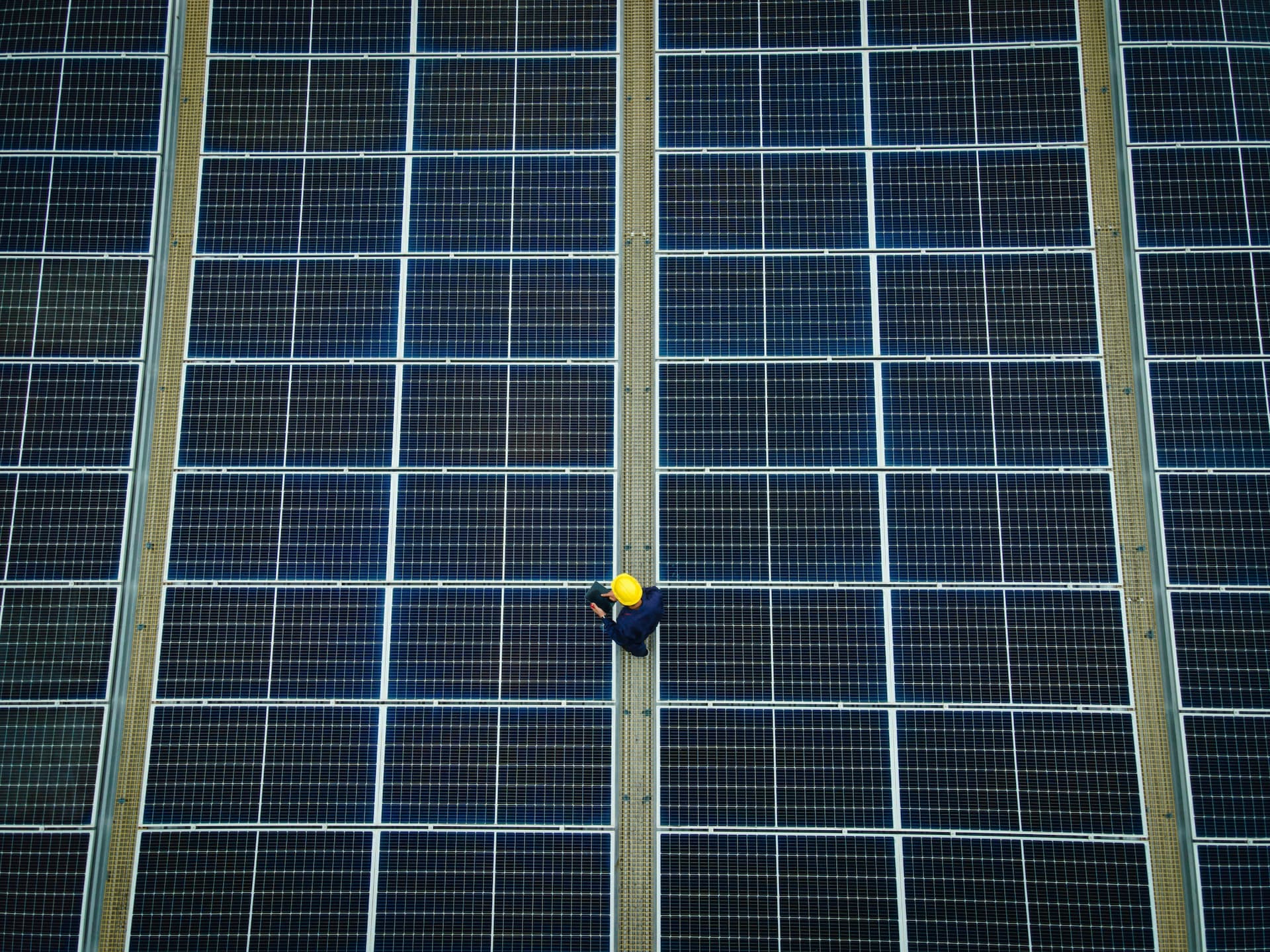 EHS Lone Worker Solar Panels Aerial View Scaled (1)